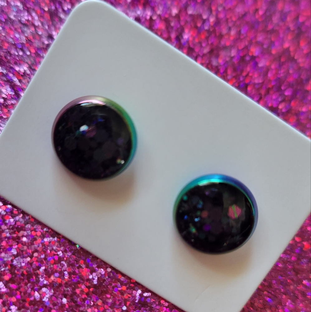 Hand made glitter earrings